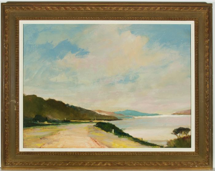 William Eyre (1891-1979) - Signed and Framed Oil, Loch Ryan, Galloway