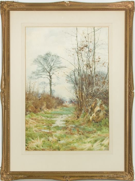 Frank H. Walker (c.1886-1907) - Framed Watercolour, Hunting in the Overgrowth