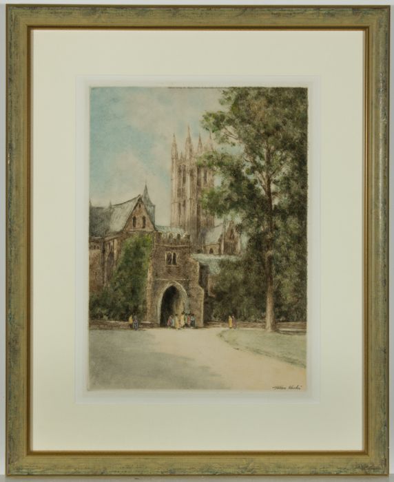 William Tatton Winter RBA (1855-1928) - 1926 Etching, Dark Entry, Canterbury Church