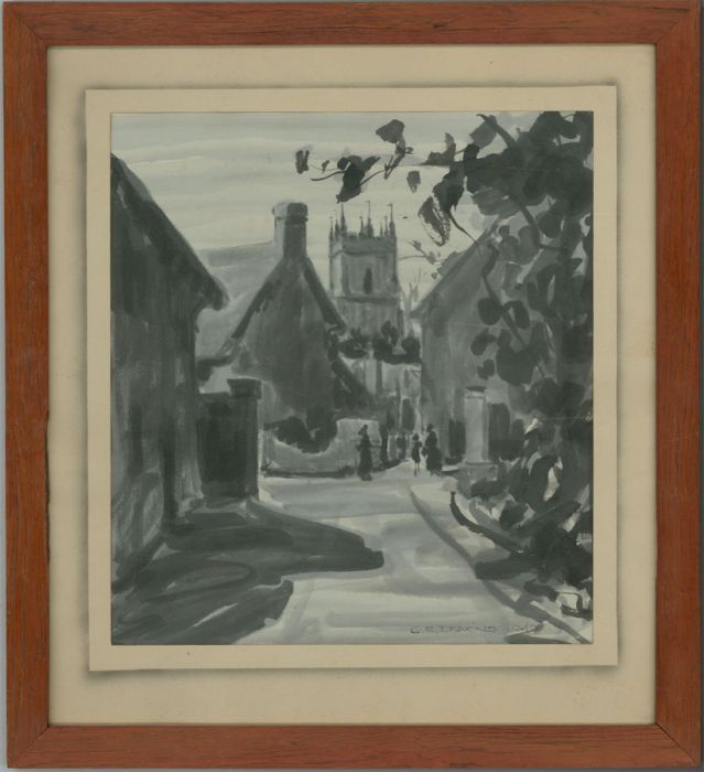 George R. Deakins (1911-1982) - 1949 India Ink, The Church, Deddington