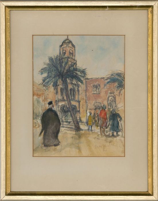Margaret Milne (1908-1998) - Signed Mid 20th Century Pen and Ink Drawing, Town