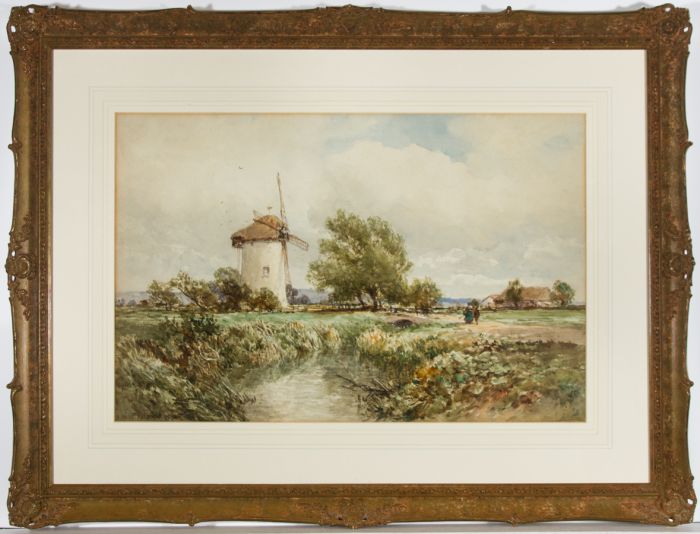 Arthur Wilde Parsons RA (1854-1931)  - 1895 Watercolour, River Landscape
