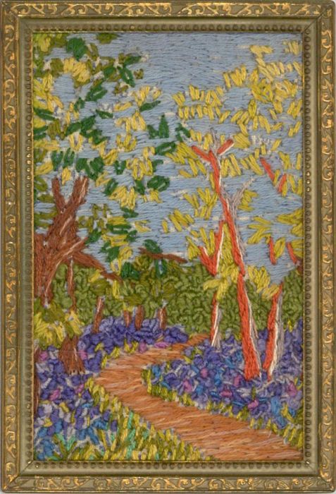 A Pair of Early 20th Century Embroideries - Summer Landscapes