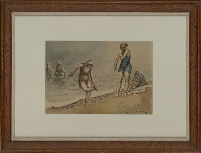 Harold Hope Read (1881-1959) - Framed & Signed Watercolour, Bathers