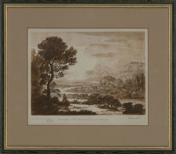 Richard Earlom After Claude Le Lorrain - 1776 Mezzotint, Classical Landscape