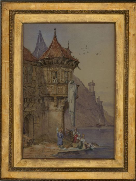 Follower of Samuel Prout (1783-1852) - Pair of Watercolours, Braubach and Ghent