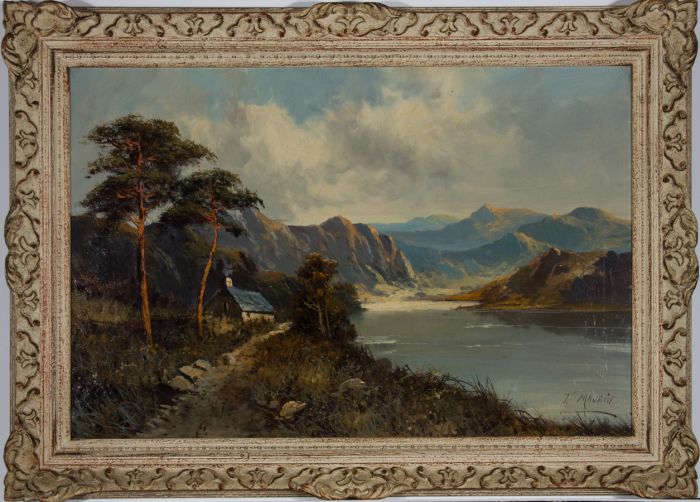 J. Maurice - Ornately Framed Late 19th Century Oil, Lake Scene, Dolgellau, Wales