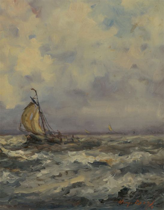 Impressionist Style 20th Century Oil - Choppy Waters