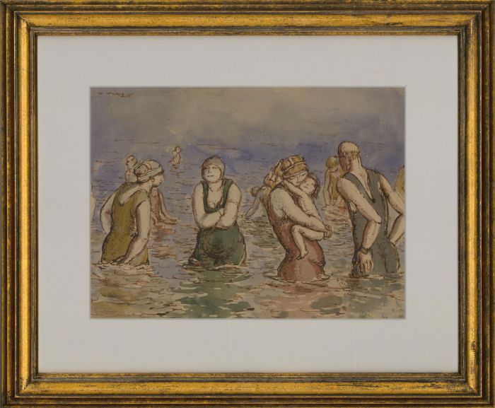 Harold Hope Read (1881-1959) - Signed & Framed 1925 Watercolour, Bathers
