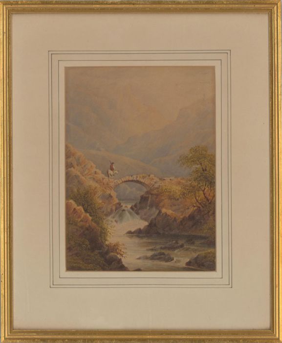 English School Mid 19th Century Watercolour - At a Crossing