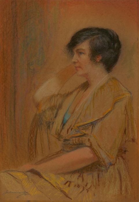 Joseph Albert Mullard (1868-c.1962) - Signed 1921 Pastel, Portrait of a Woman