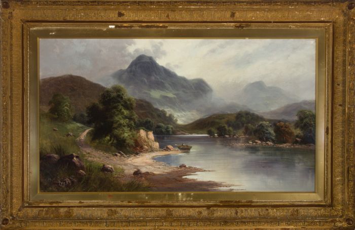 Sidney Yates Johnson (fl.1890-1926)  - Signed 1898 Oil, Highland Loch Scene