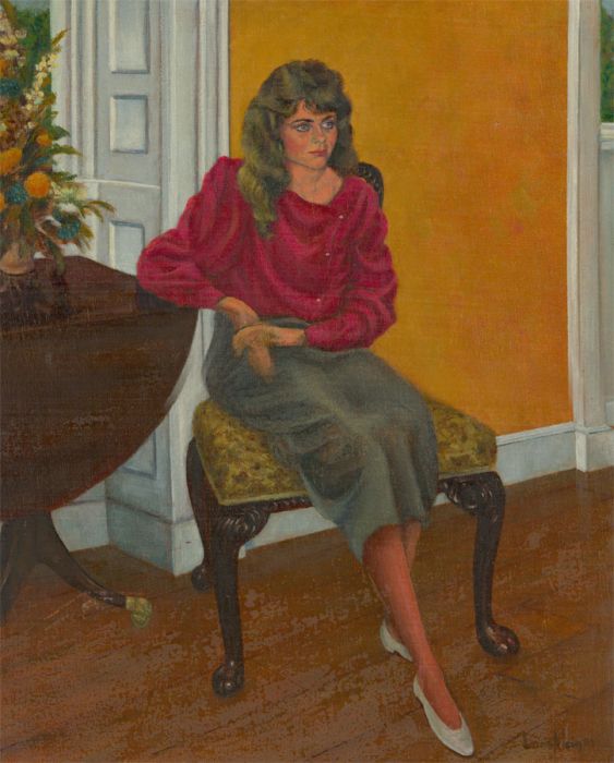 Louis Klein - 1985 Acrylic, Portrait of a Seated Lady