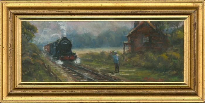 Peter W.G. Coombs (1929-2007) - 20th Century Pastel, Steam Train Approaching