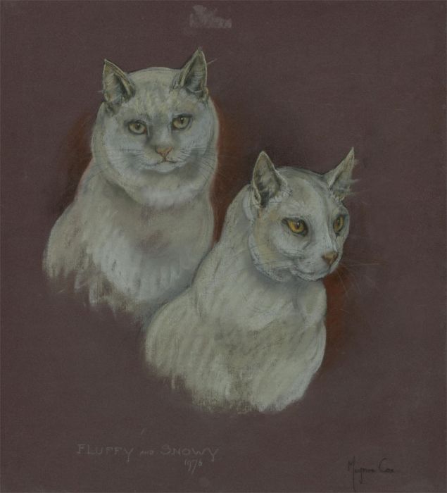 Marjorie Cox (1915-2003) - Framed & Signed 1976 Pastel, Fluffy and Snowy