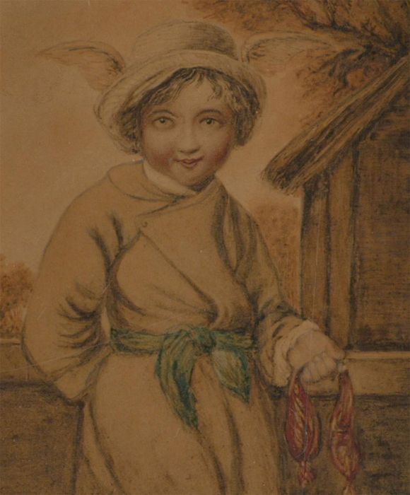 A Pair of 19th Century Watercolours - Two Children
