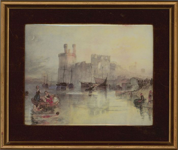 After J.M.W Turner - Framed Coalport Porcelain Plaque, Caernarvon Castle