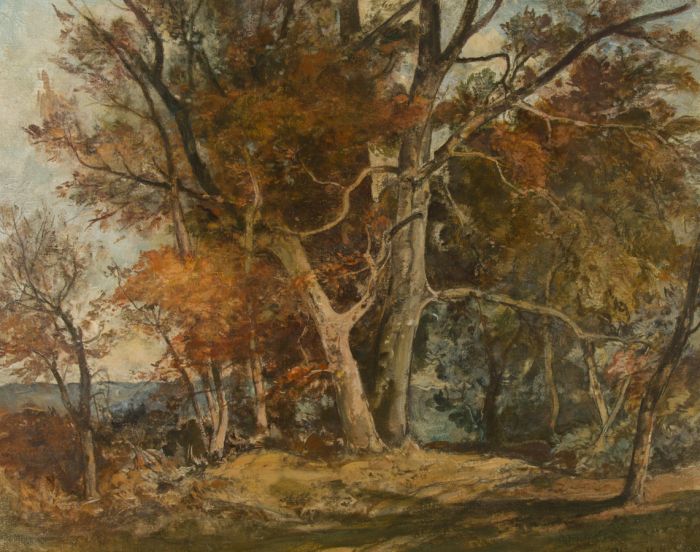 Oliver Hall RA (1869-1957) - 1941 Oil, Houghton Forest, Autumn Colours