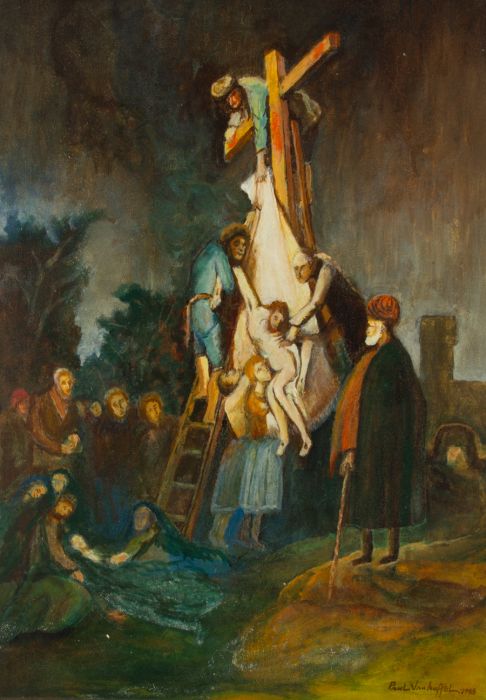 Paul Van Huffel - 1998 Oil, The Descent from the Cross