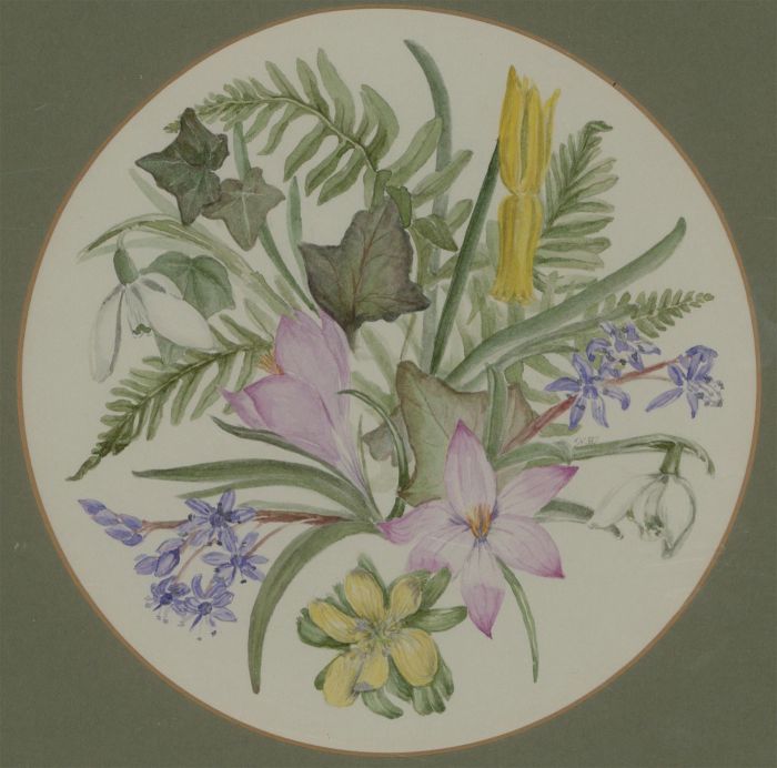 Sri Kartawiadi - 19th Century Watercolour, Spring Flower Study