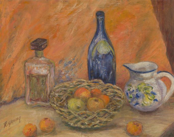 Renee Young - Signed 20th Century Oil, Still Life with Fruit Bowl
