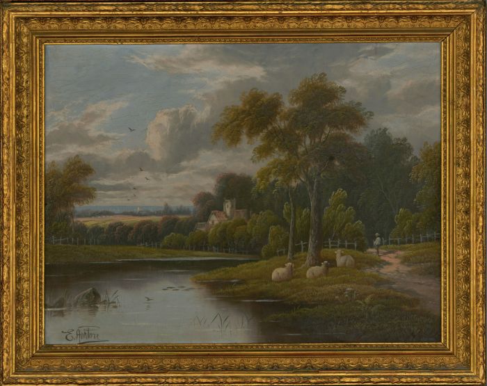 Etty Horton (1835-1905) - Late 19th Century Oil, River Landscape with Church