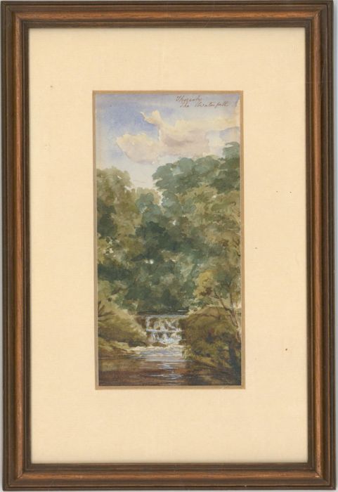 Glen Southwell - Framed 1868 Watercolour, Thoresby Waterfall