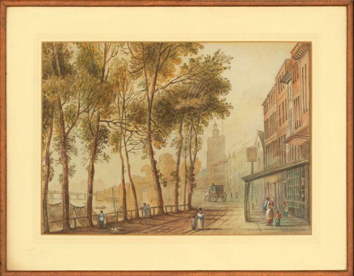 School of John Varley - 1809 Watercolour, Cheyne Walk, Chelsea, London