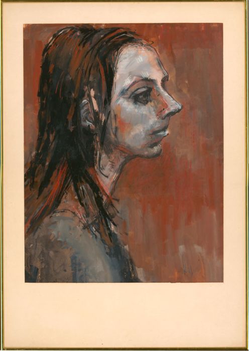 Kaia Mayer (1923-2005) - Framed 20th Century Watercolour, Portrait of a Woman