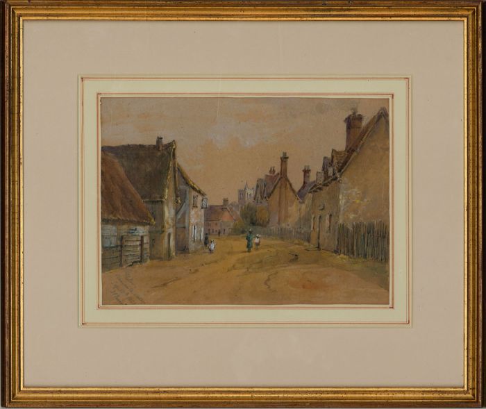 J.E. Paris - Signed 1883 Watercolour, Bunyan's Cottage, Elstow