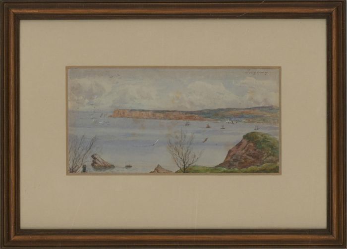 L.G - Framed Late 19th Century Watercolour, Devonshire Coastline View