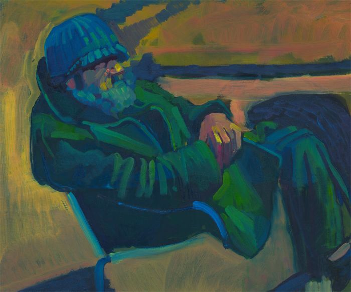 John Cherrington (1931-2015) - 20th Century Oil, Seated Man with Hat