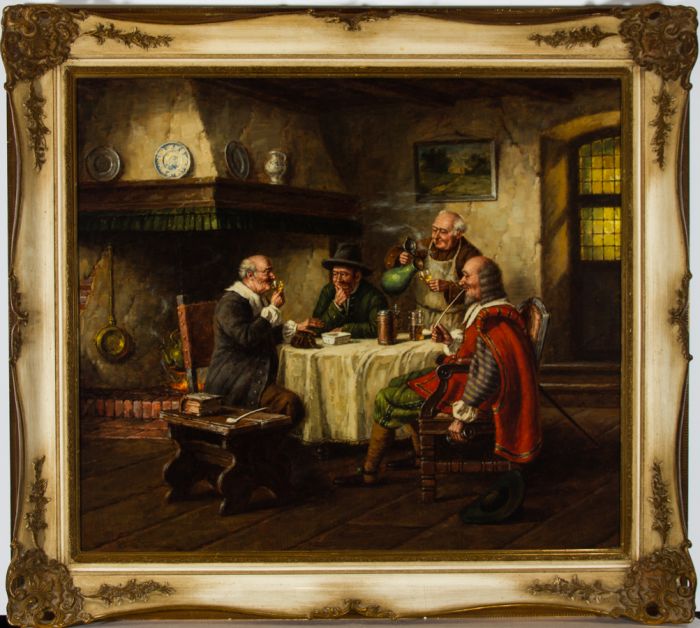 20th Century Oil - Bavarian Interior Scene