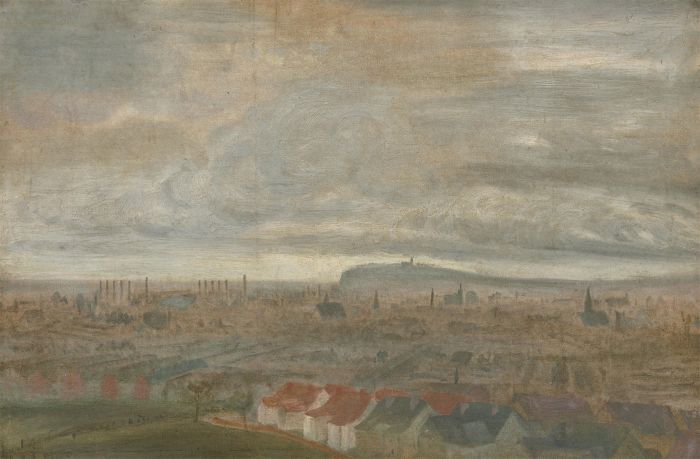 J. Howells Jones - Late 19th Century Oil, Cardiff Cityscape