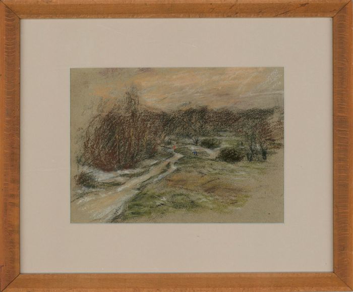 Maurice Feild (1905-1988) - Signed & Framed Pastel, Snow on Hampstead Heath