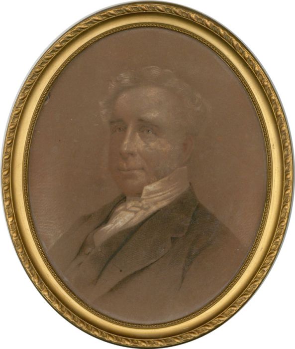 Framed Mid 19th Century Chalk Drawing - Portrait of a Gentleman