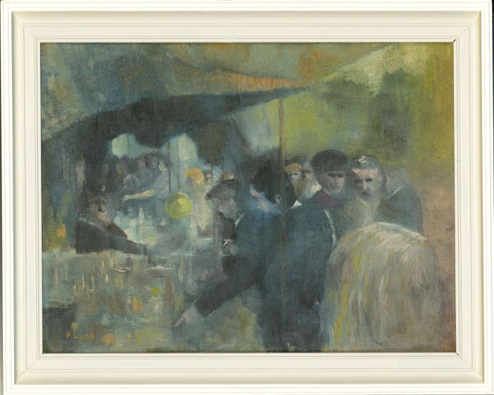 P. Landor - Framed 20th Century Oil, Market Day