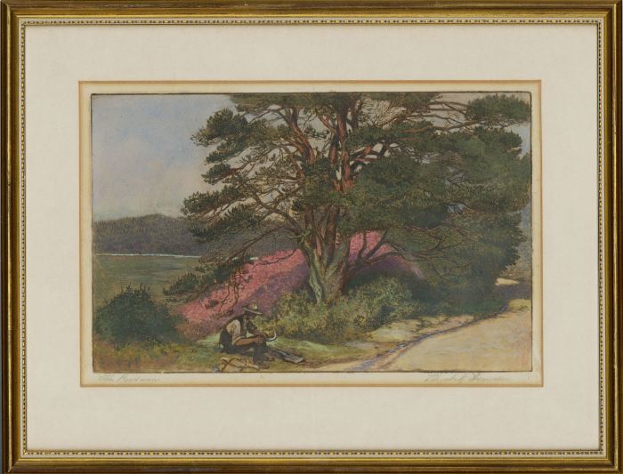 Elizabeth Armsden - Framed Early 20th Century Etching, The Roadman