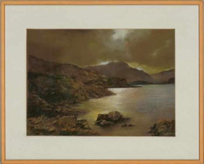 Ron Carter - 20th Century Pastel, Highland Evening Landscape