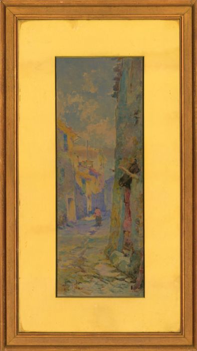 Marius Hubert Robert (1885-1947) - Watercolour, French Street Scene