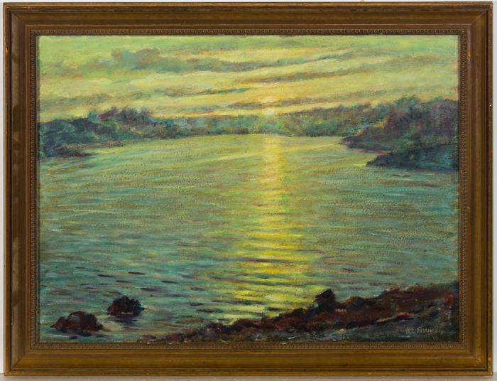 Henry E. Foster (1921-2010) - 1981 Oil, Sunset over Arrow Valley Lake