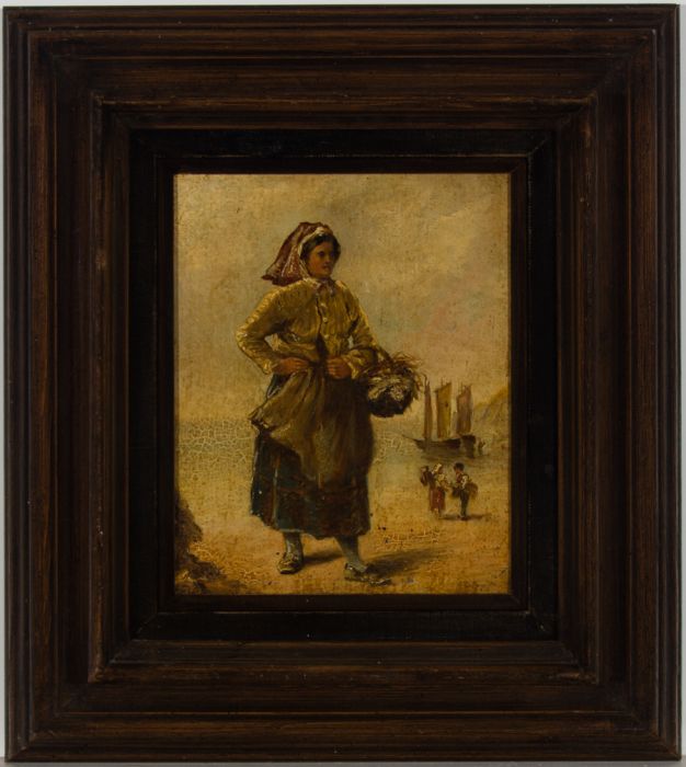 Late 19th Century Oil - Portrait of a Fisherwoman