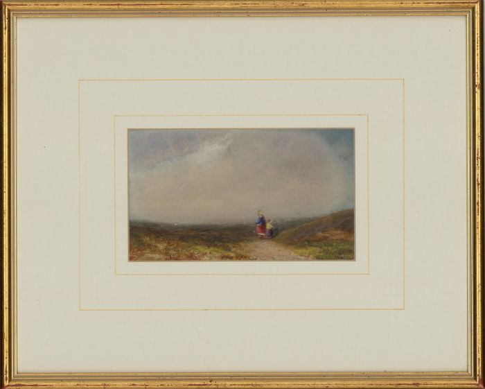 William Hindle (1811-1890) - Framed 1884 Watercolour, Moorland