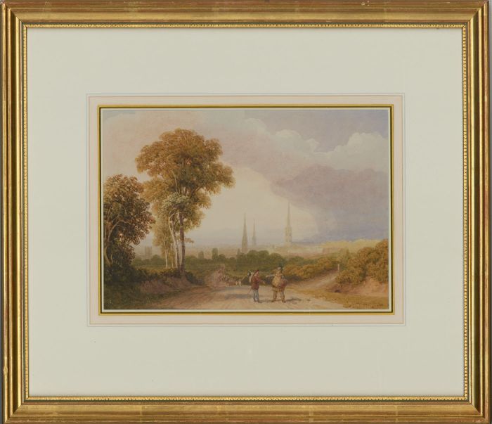 Framed 19th Century Watercolour - Falstaff and Bardolph 