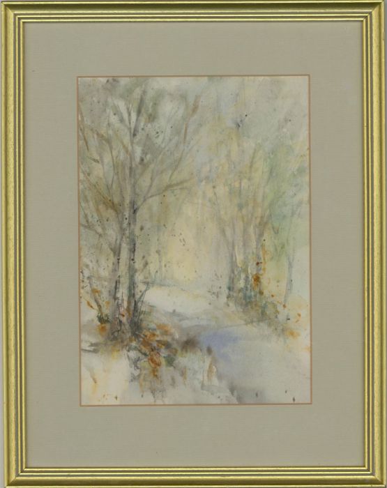 Framed 20th Century Watercolour - Woodland Path