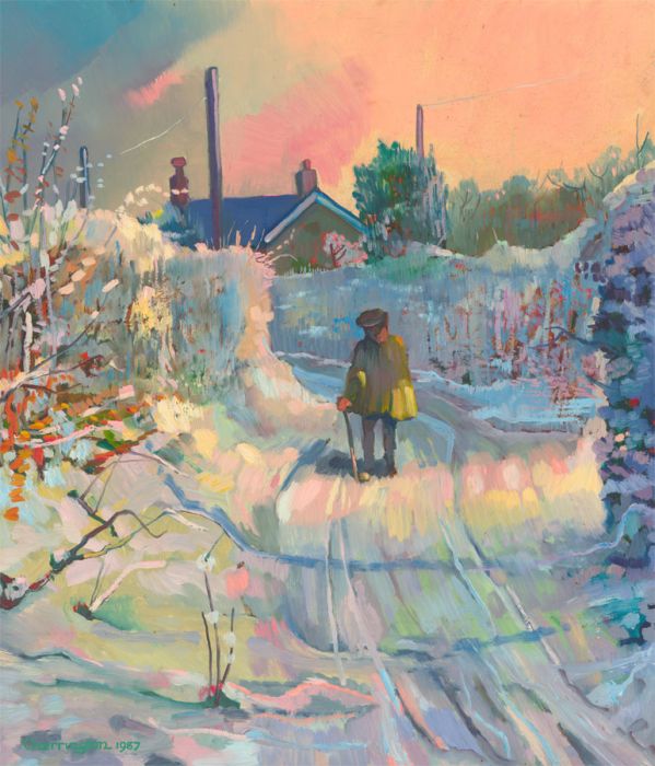 John Cherrington (1931-2015) - 1987 Oil, Winter in the Lane