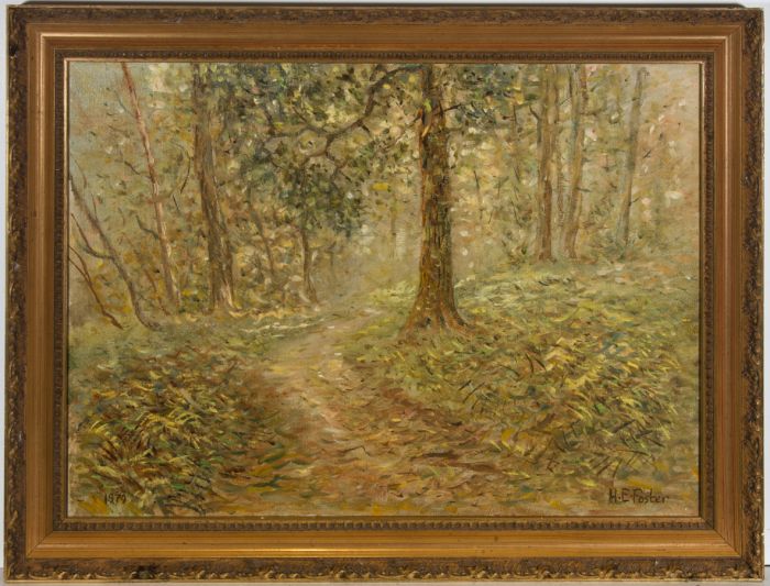 Henry E. Foster (1921-2010) - Signed & Framed 1979 Oil, Autumnal Woodland Scene