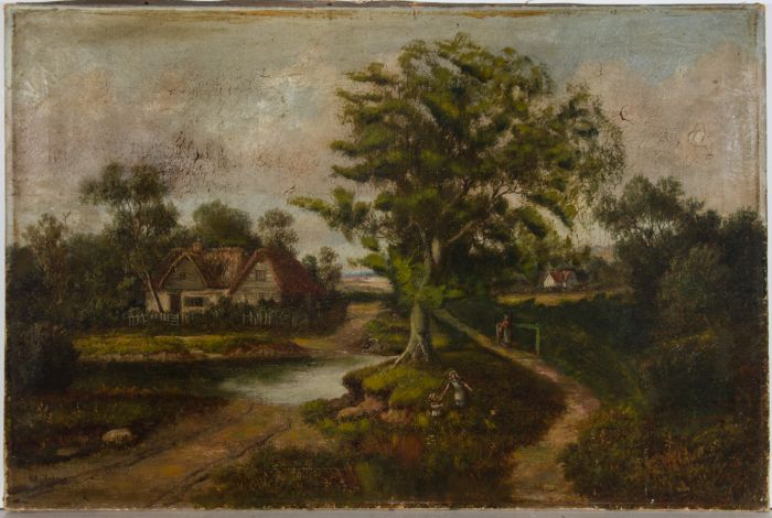Follower of Georgina Lara (fl 1840-1880) - Late 19th Century Oil, Rural Cottage