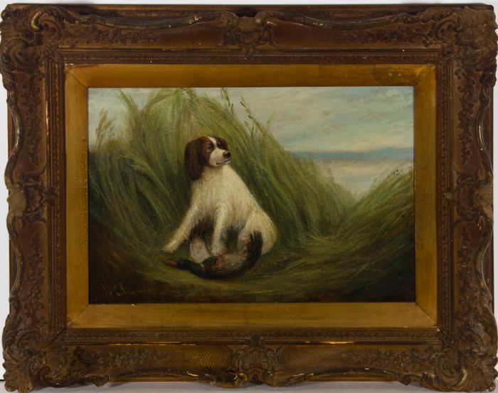 A.C - Framed Late 19th Century Oil, The Triumphant Spaniel