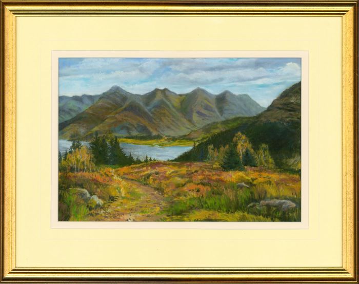 Margaret Hammond - Signed & Framed Contemporary Pastel, Five Sisters of Kintail